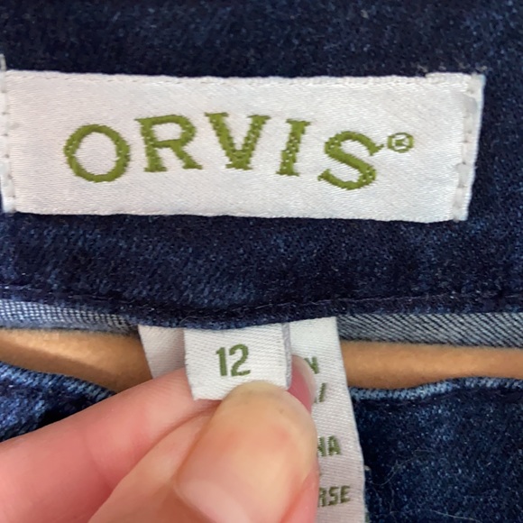 ORVIS NWOT Dark Blue Denim Jeans Capri Straight Cut - Picture 16 of 16
